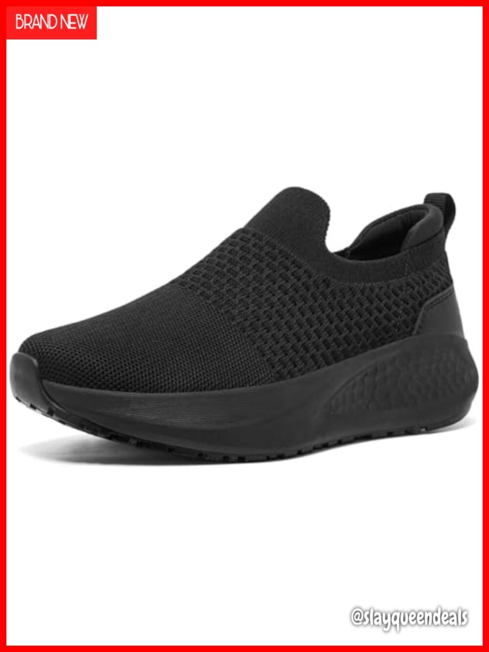 SHULOOK Women's Slip Resistant Work Shoes Mesh Slip On Sneakers for Food Service